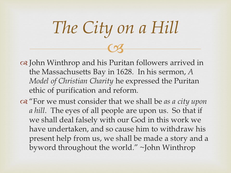 A Model of Christian Charity by John Winthrop Essay